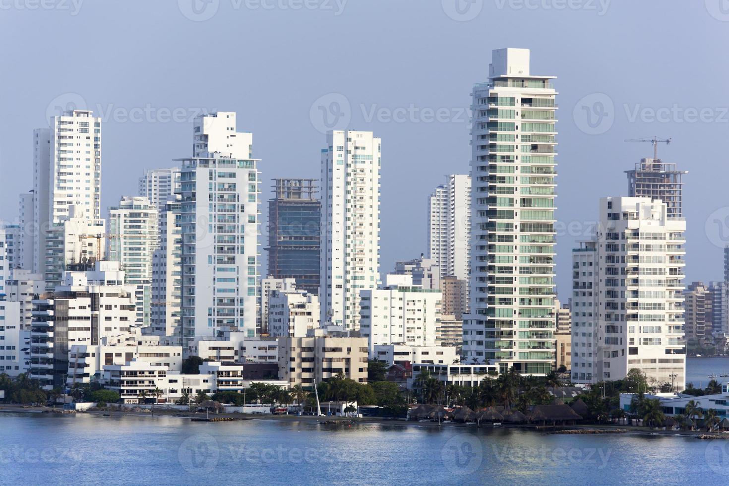 cartagena stad vit bostads- horisont foto