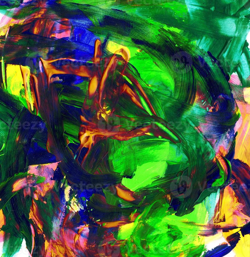 akryl måla bakgrund i röd grön blå och gul färger med textur foto