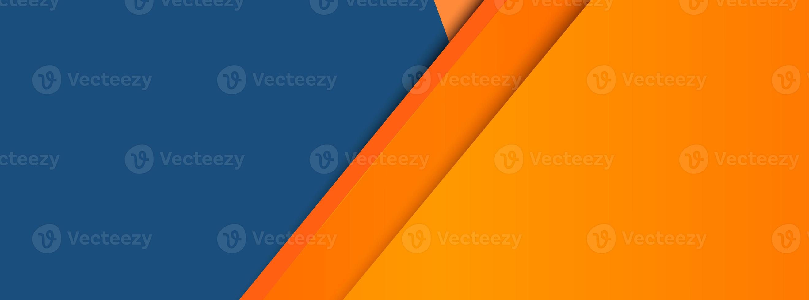 orange och blå abstrakt geometrisk bakgrund. företag design layout mall eller företags- baner design. foto
