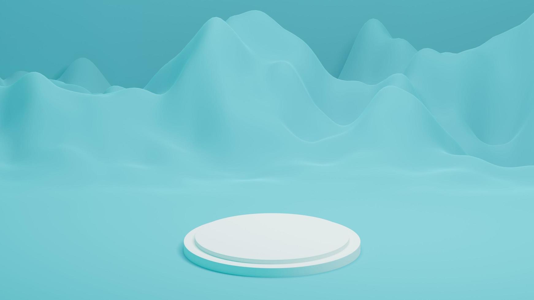 ett tömma stå för visning Produkter i de begrepp av kyl- från de isberg. 3d renderingar. foto