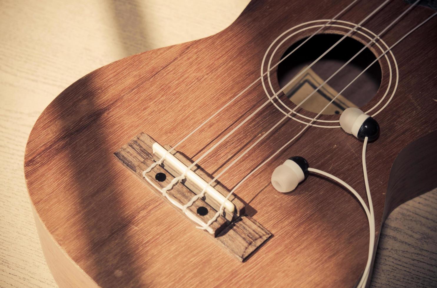 öronsnäckor med en ukulele foto