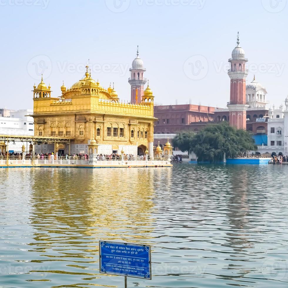 skön se av gyllene tempel - harmandir sahib i amritsar, punjab, Indien, känd indisk sikh landmärke, gyllene tempel, de huvud fristad av sikher i amritsar, Indien foto