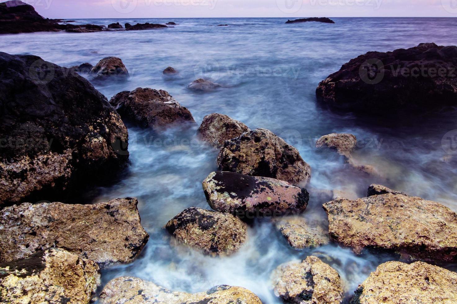 solnedgång över havet foto