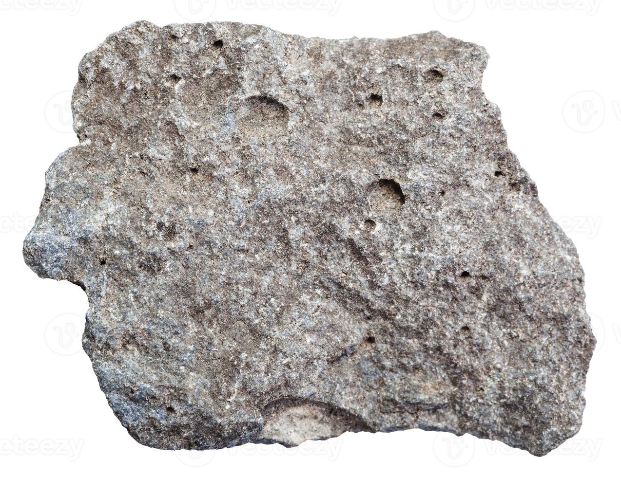 rå porös basalt sten isolerat foto