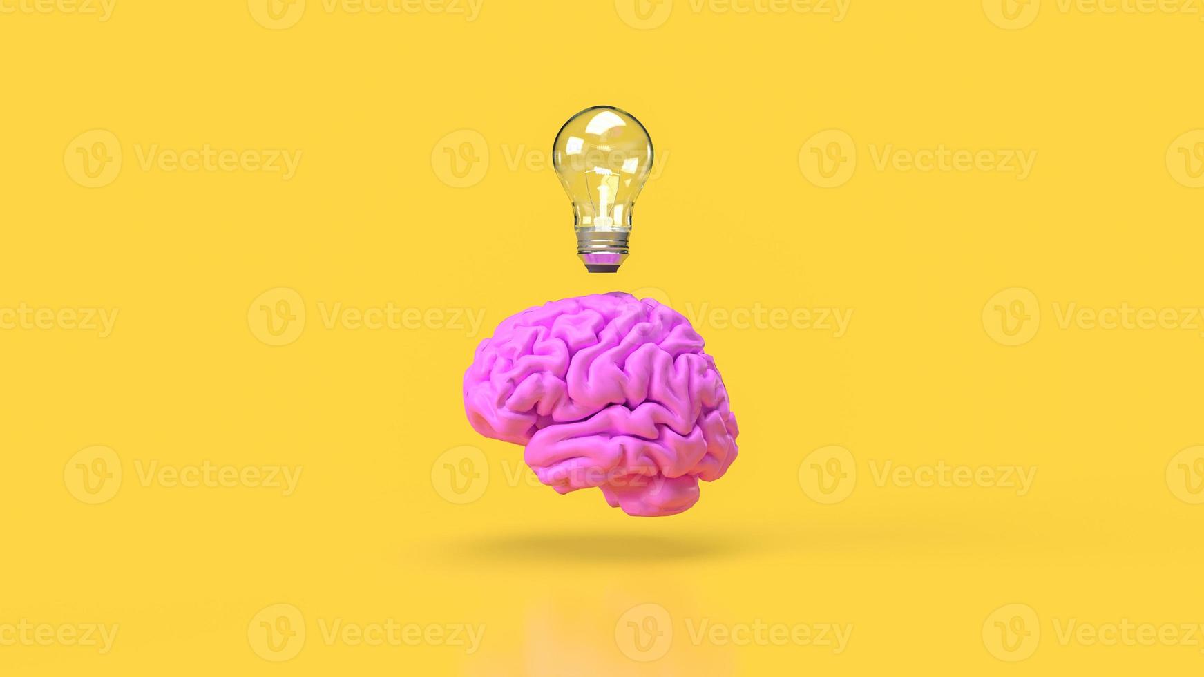 de hjärna och ljus Glödlampa för kreativ tänkande eller spåna begrepp 3d tolkning foto