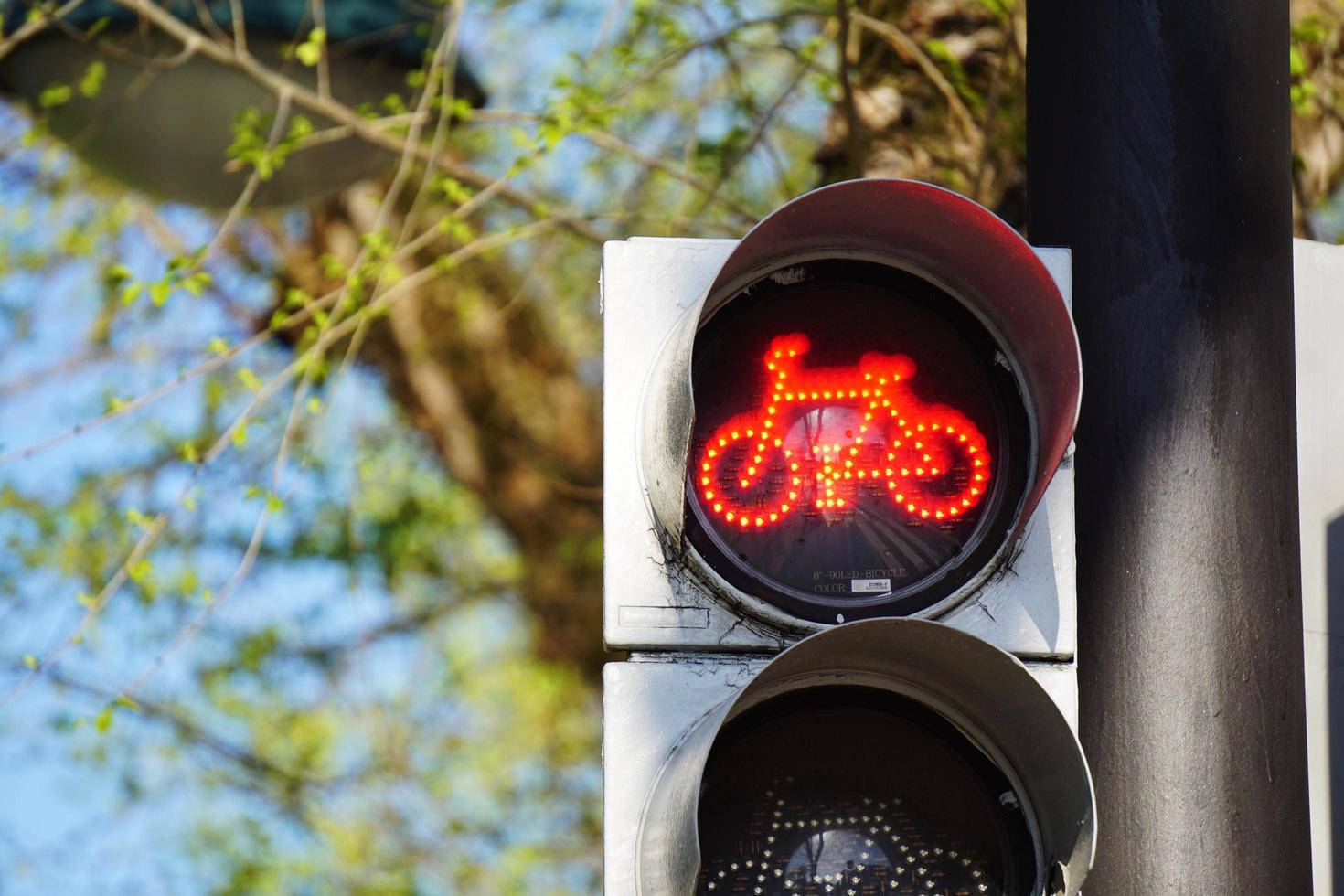 trafikljus på gatan i staden foto