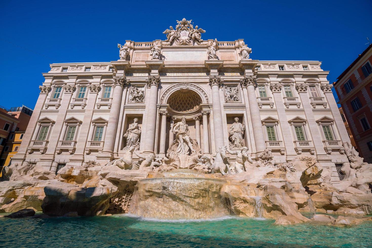 utsikt över Romas trevi fontän i Rom foto