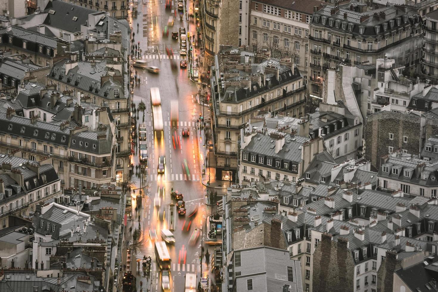 Flygfoto över Paris i området gamla stan foto