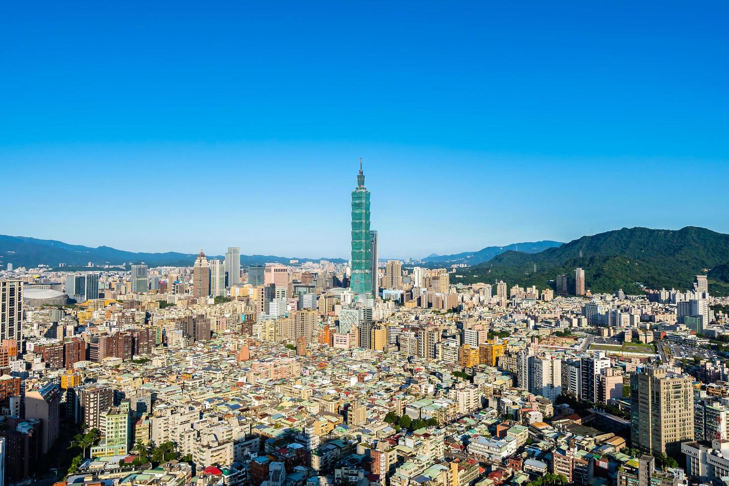 utsikt över Taipei stad i Taiwan foto