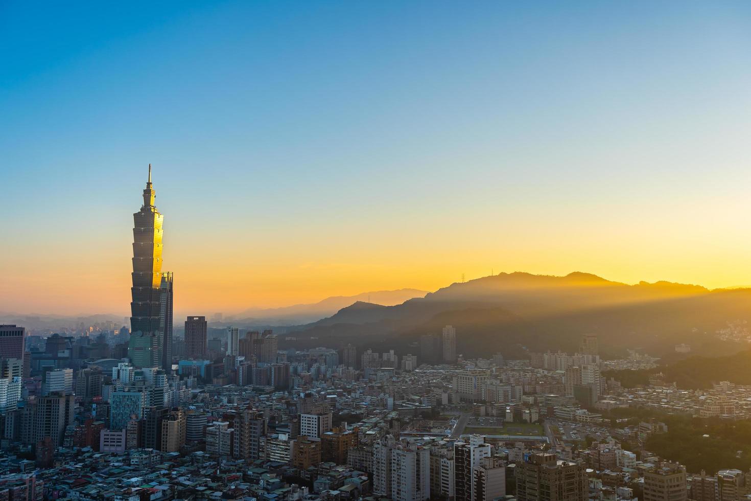 utsikt över Taipei stad i Taiwan foto