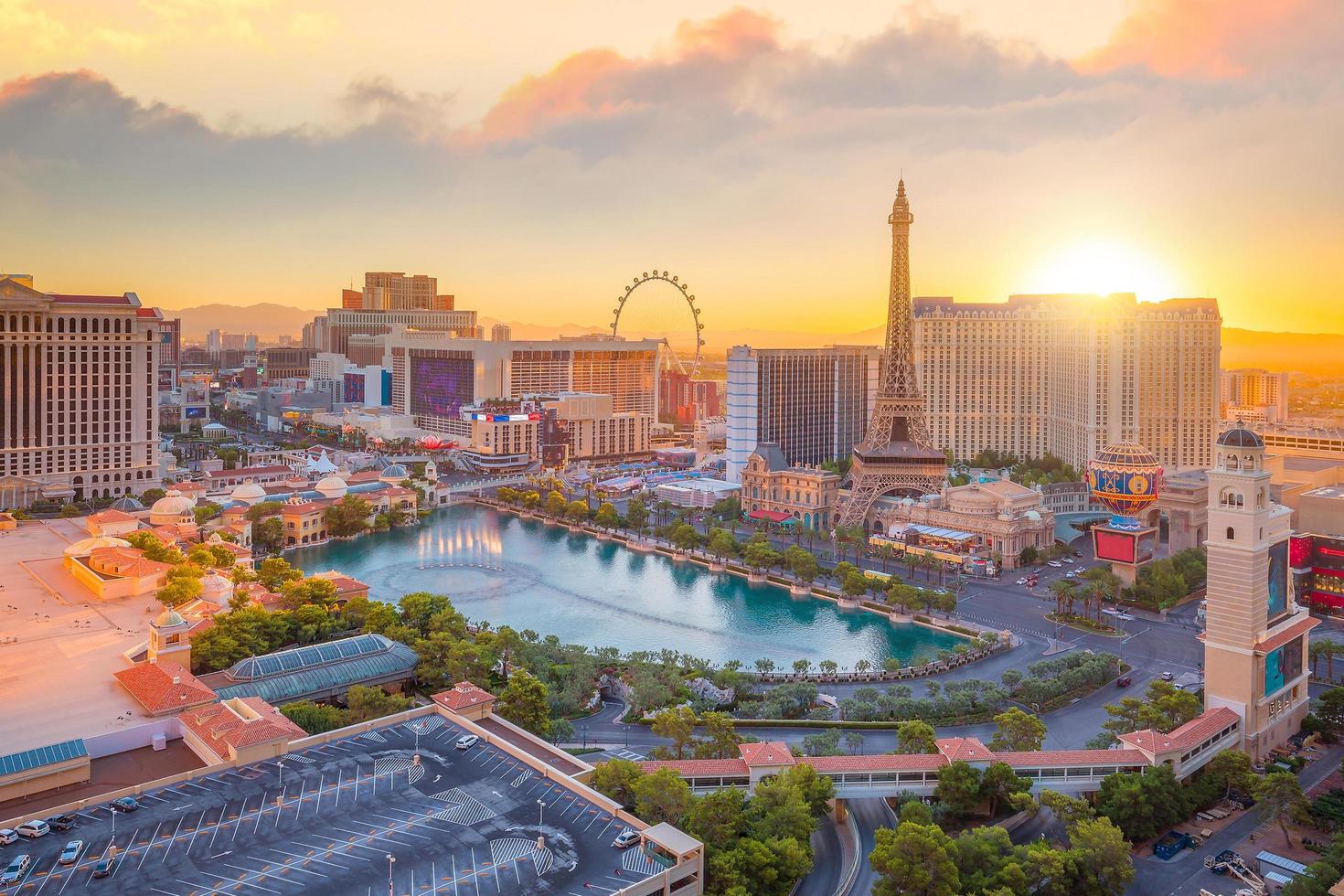 Flygfoto över Las Vegas Strip i Nevada foto