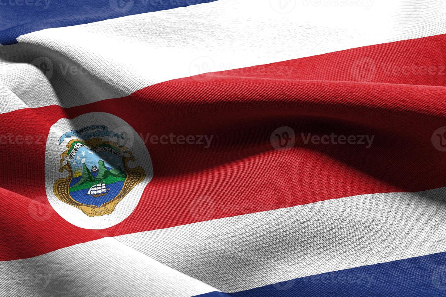 3d illustration närbild flagga av costa rica foto