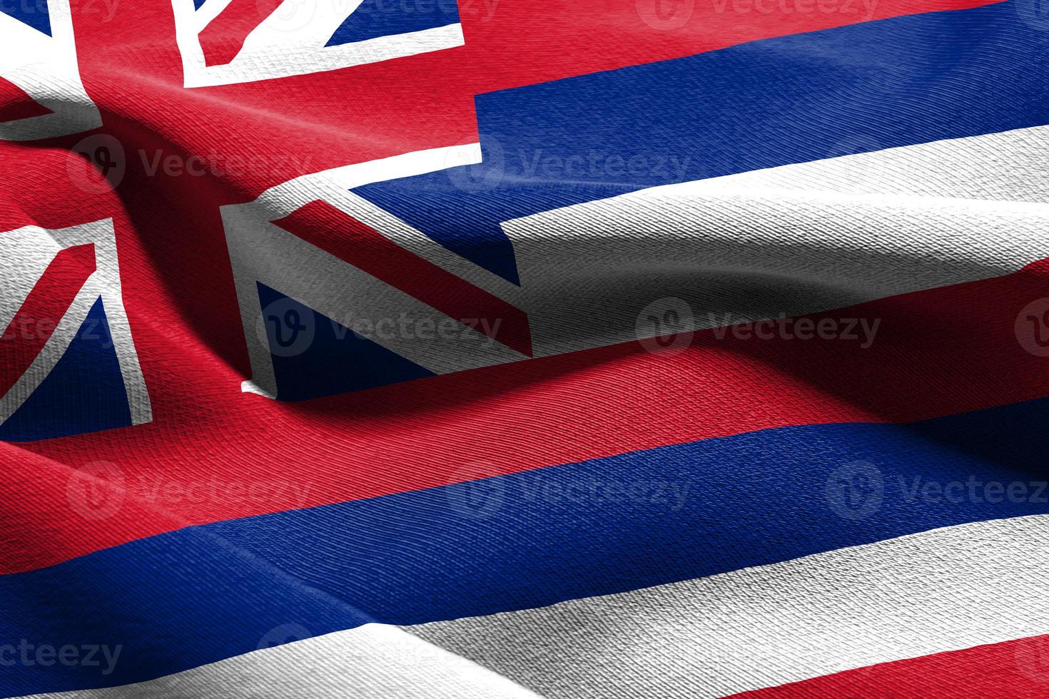 3d illustration flagga av hawaii är en stat av förenad stater. wavi foto