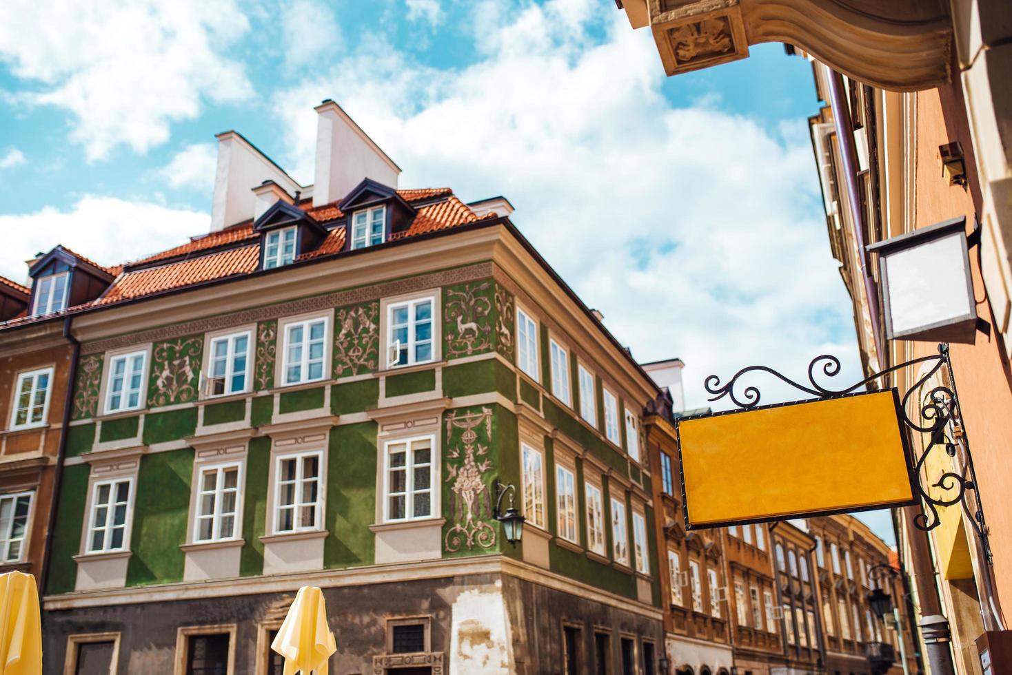 turistområdet i den gamla staden i Warszawa foto