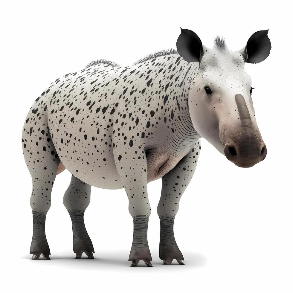 tapir illustration aktivitet på vit bakgrund ai genererad foto