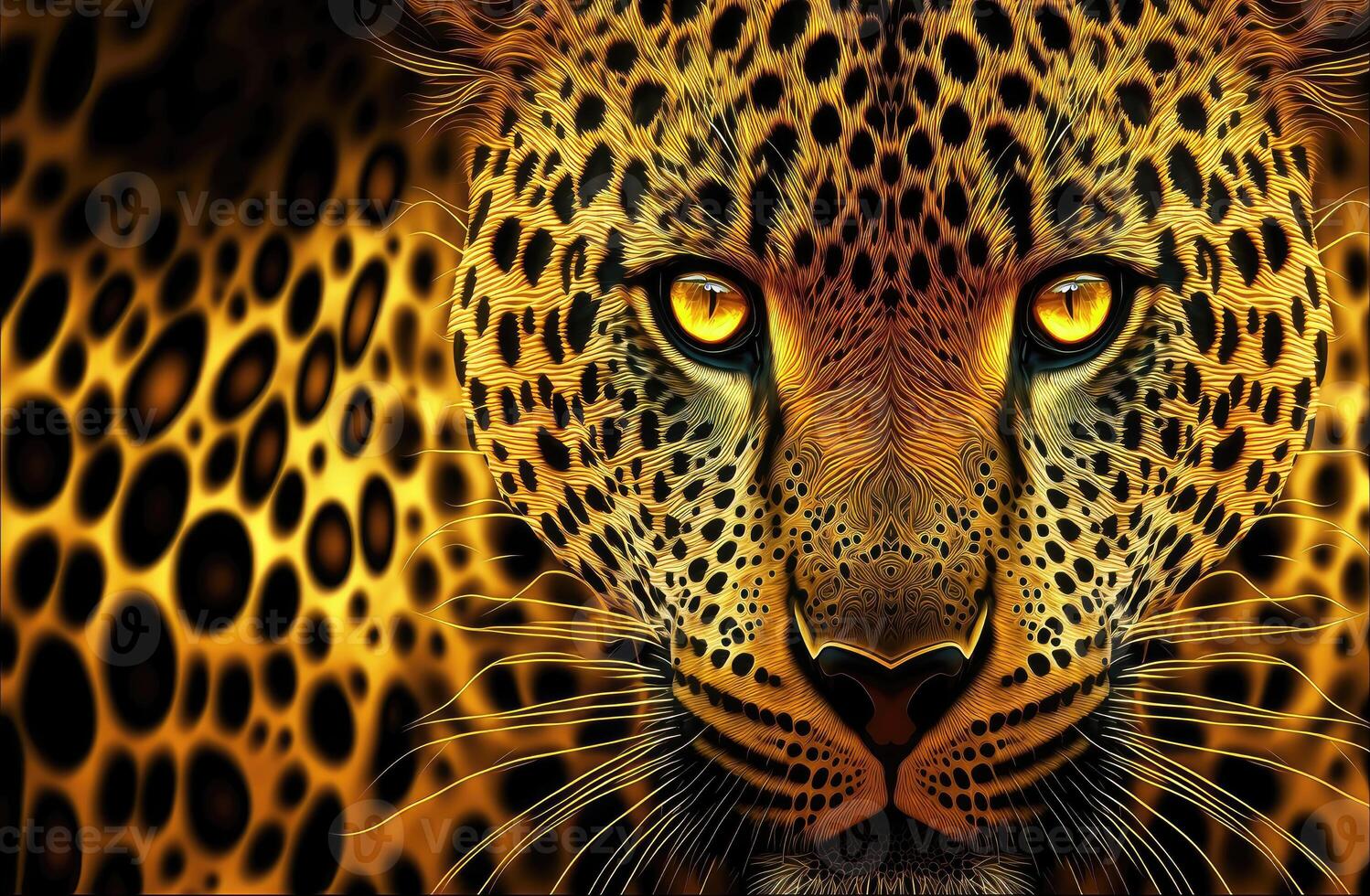 leopard. tiger ansikte. vild djur. ai genererad foto