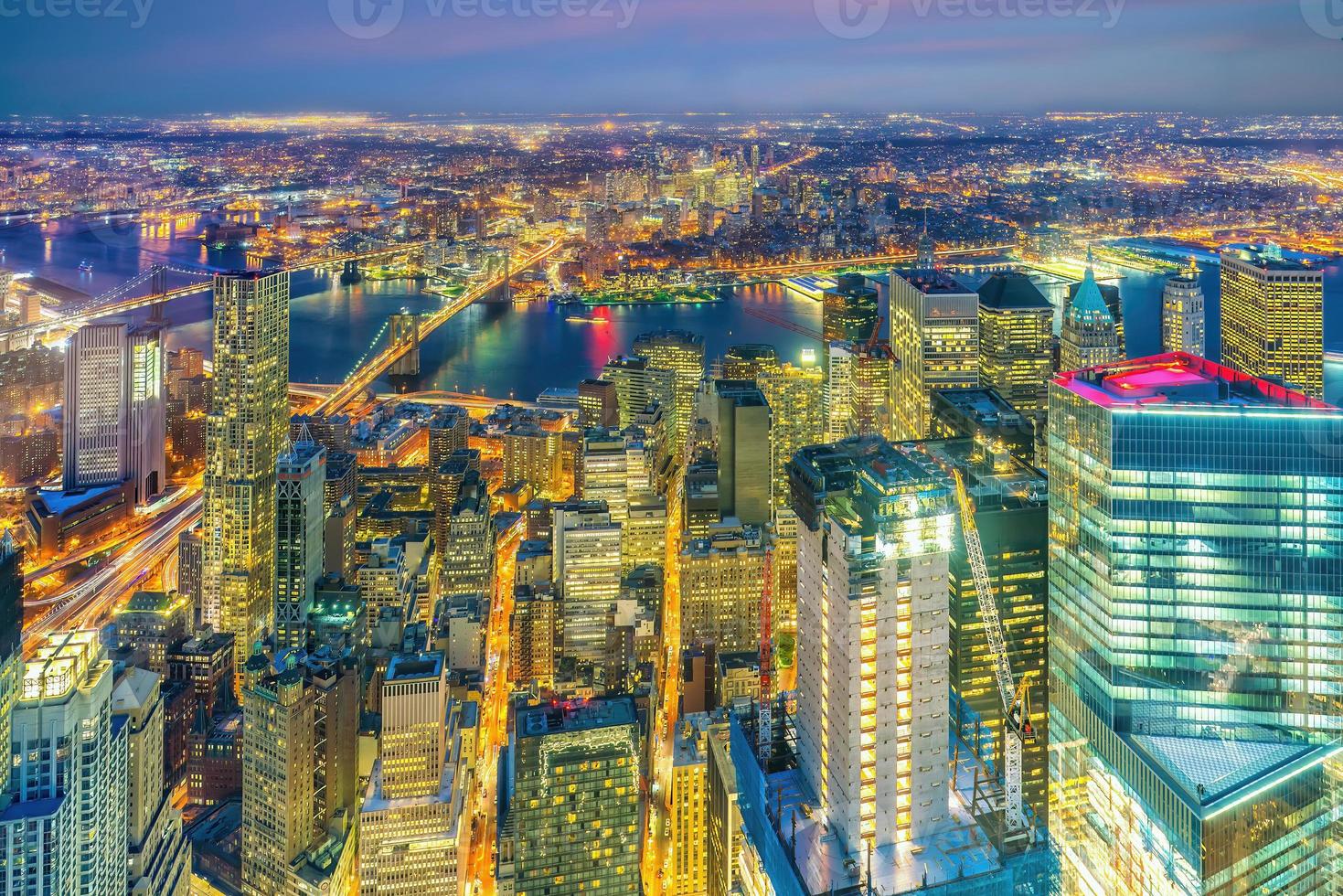 manhattan stad horisont stadsbild av ny york från topp se foto