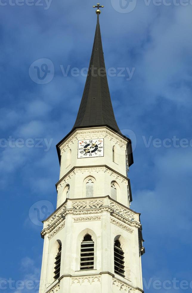 wien gammal stad 19:e århundrade klocka torn foto