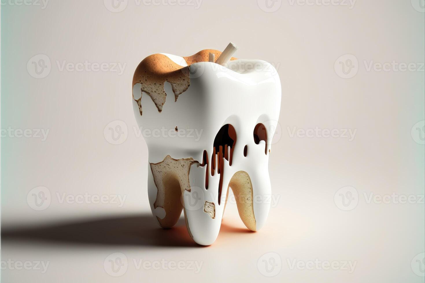 ai genererad inflammerad tandkött, varig tänder, parodontit. mun och tänder hälsa begrepp. olika dental sjukdomar. design för baner, designer, dental klinik eller sjukhus. foto