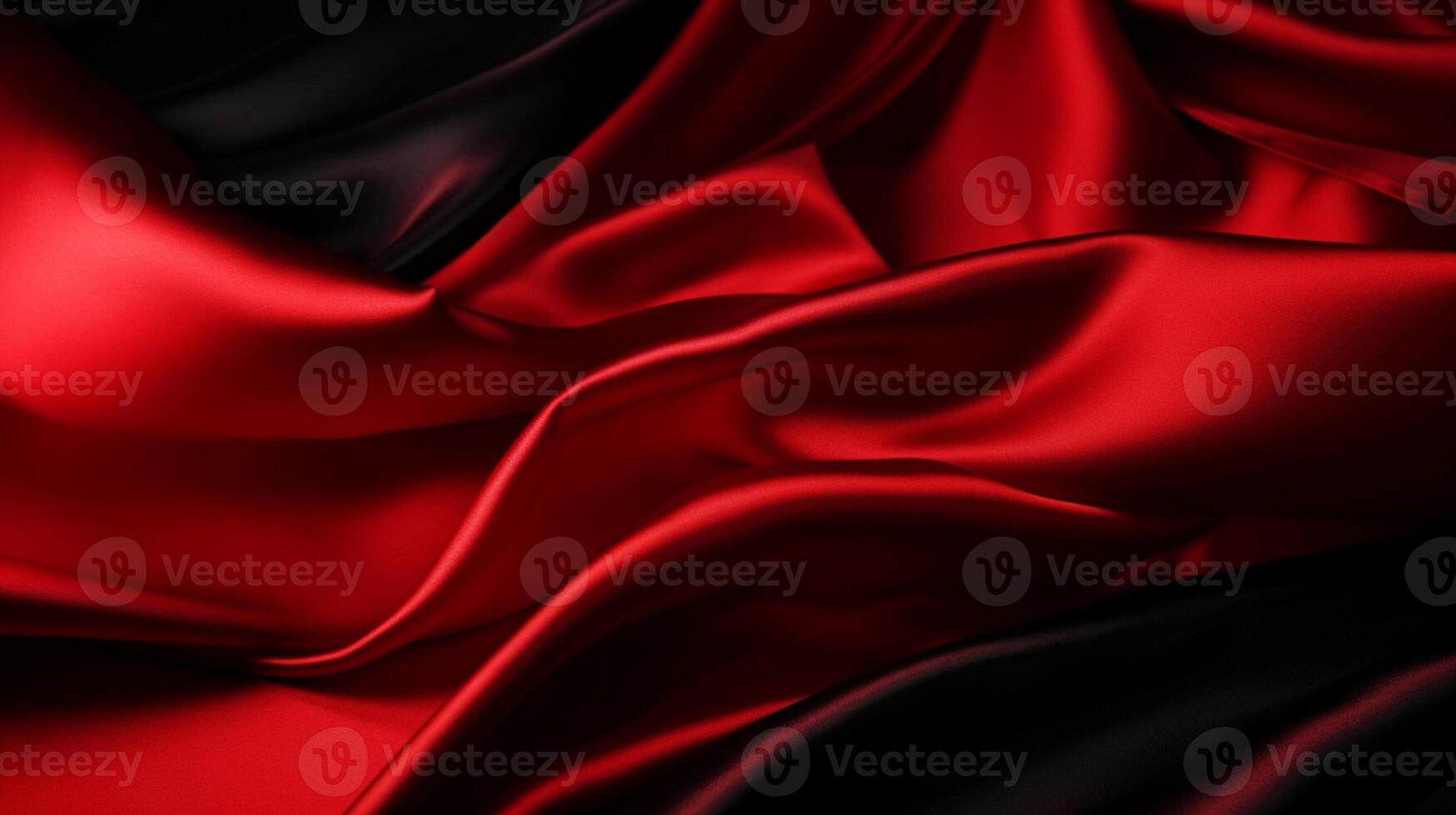 abstrakt silke mönster i svart och röd, med subtil slingor och en texturerad Avsluta, lynnig och mörk. lyxig röd och svart satin textur ai genererad foto
