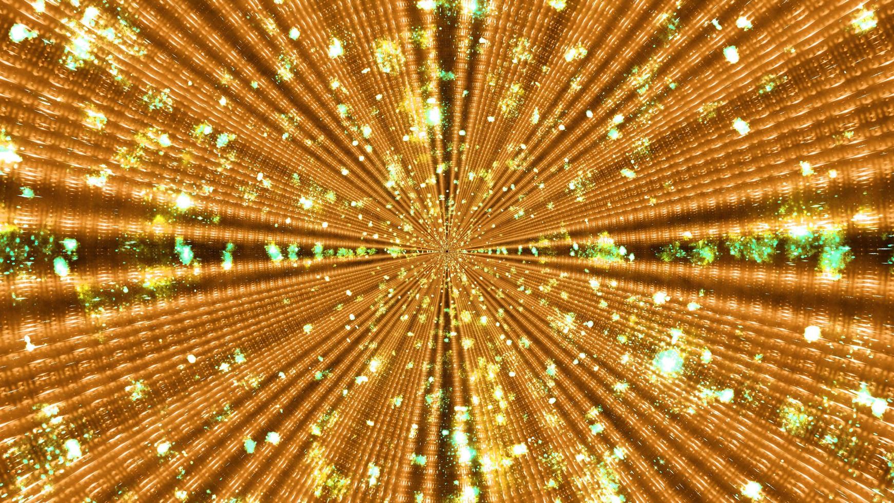 Illustration 3d av den dekorativa guld- modellen med symmetriska strålar foto
