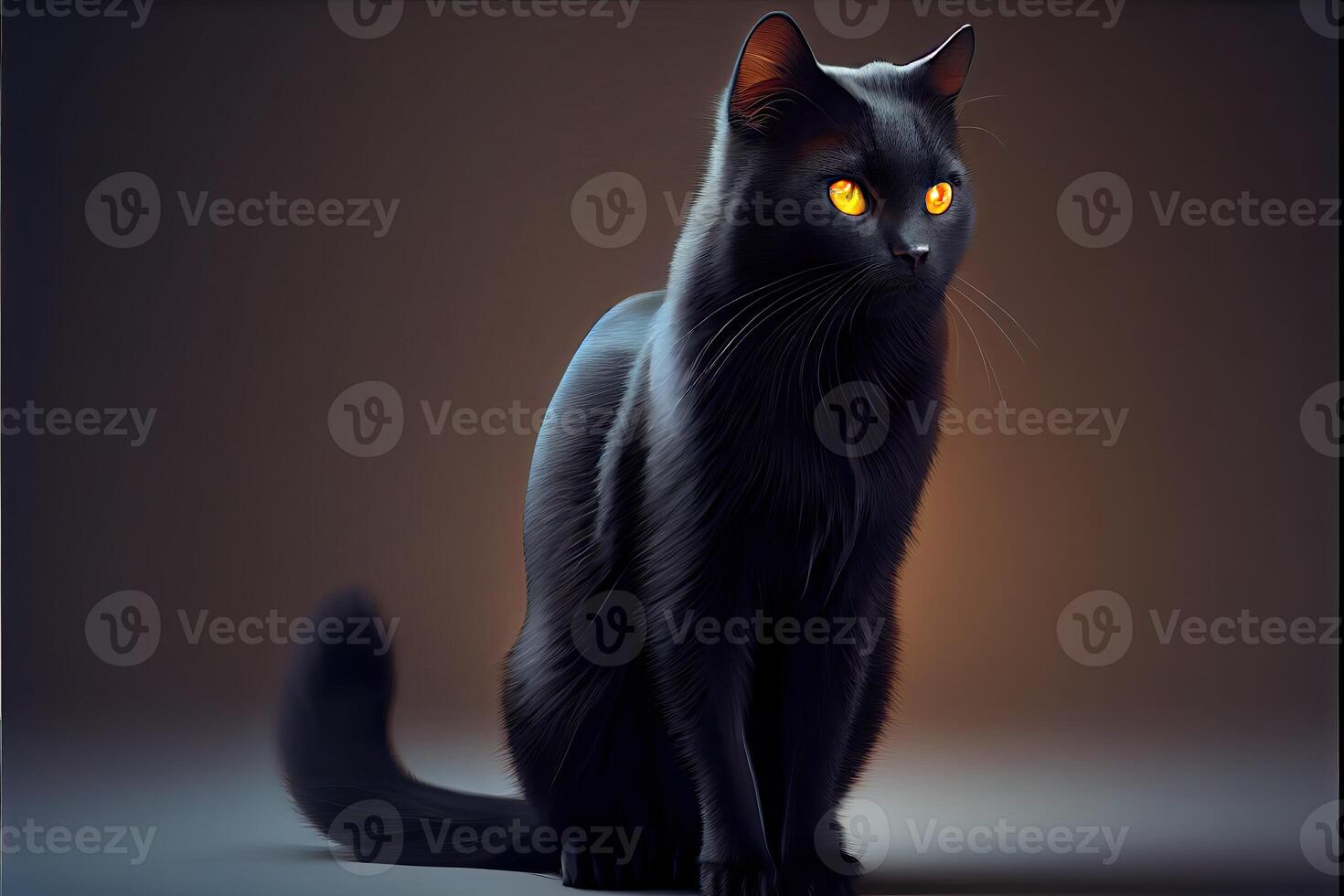 svart katt uppskattning dag augusti 17:e ai genererad foto