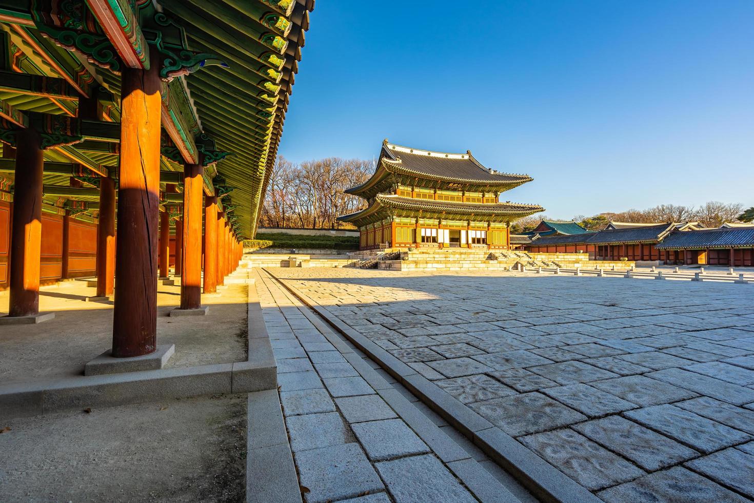 Changdeokgung palats i Seoul, Sydkorea foto