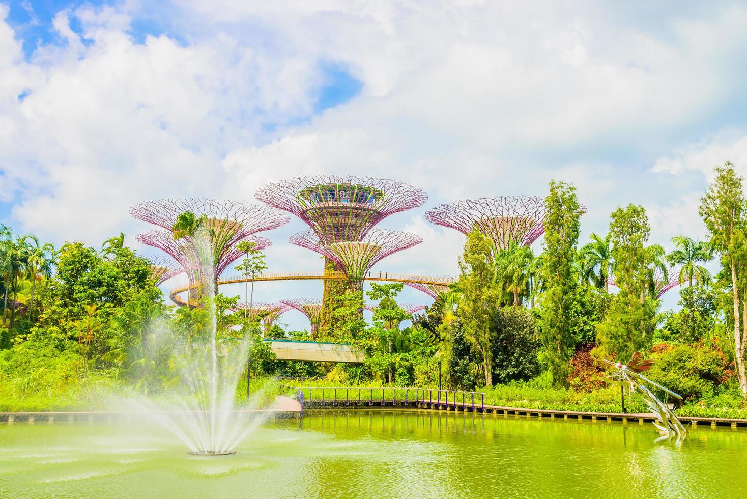 trädgård vid viken i singapore foto