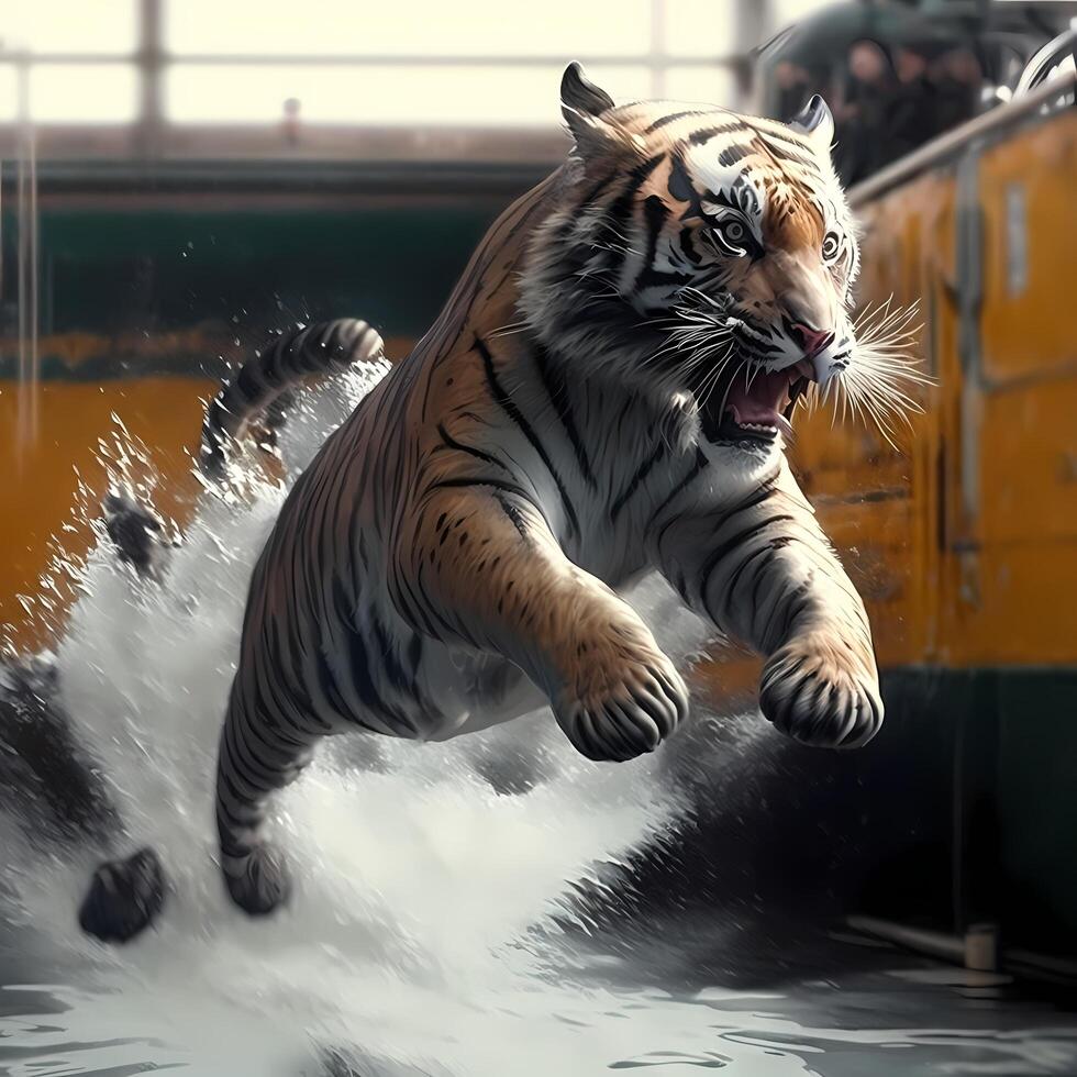 tiger djur- illustration ai genererad foto