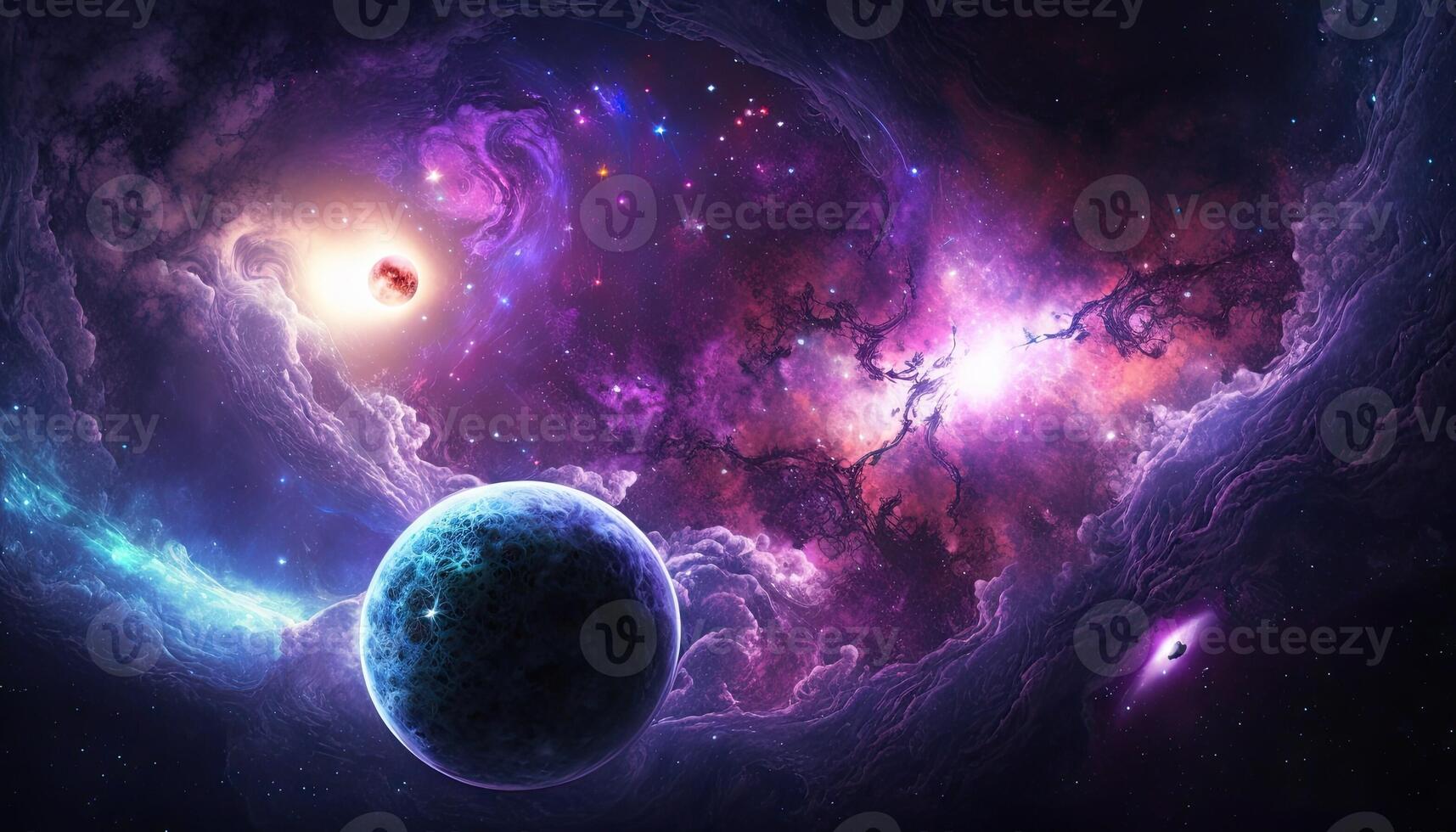 Plats nebulosa natt galax illustration. kosmos universum astronomi. generativ ai. foto