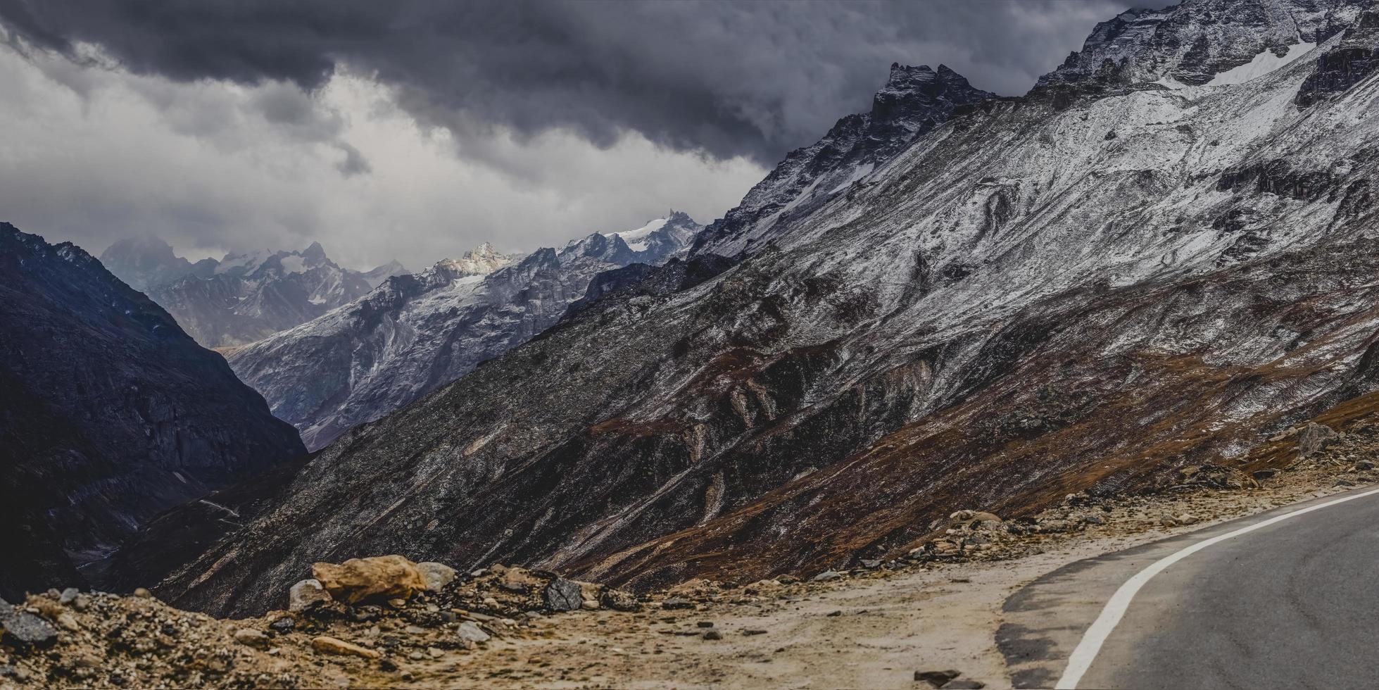 panorama himalaya bergslandskap foto