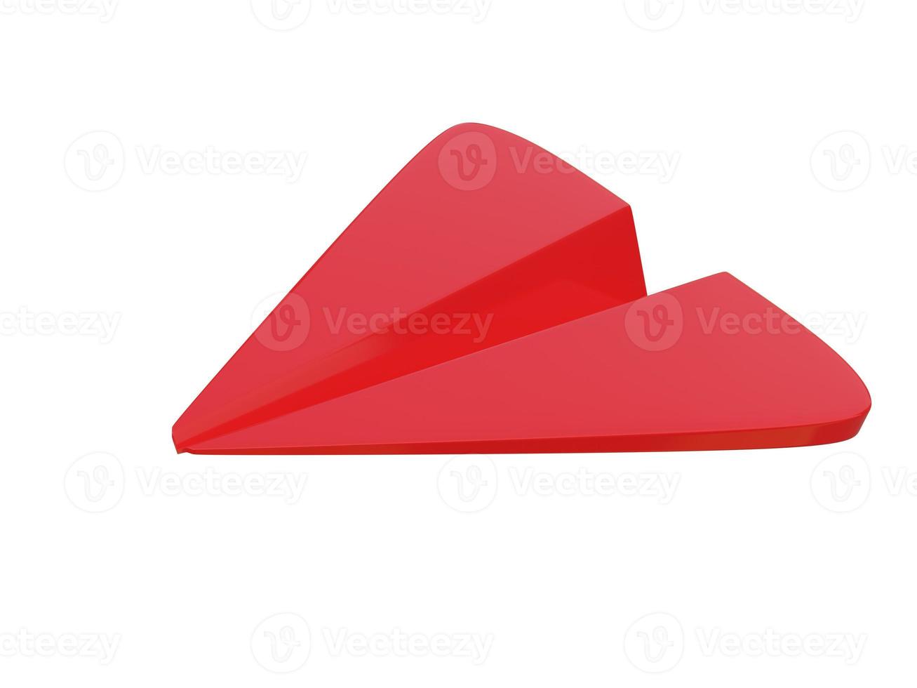 röd papper flygplan ikon. 3d framställa. foto