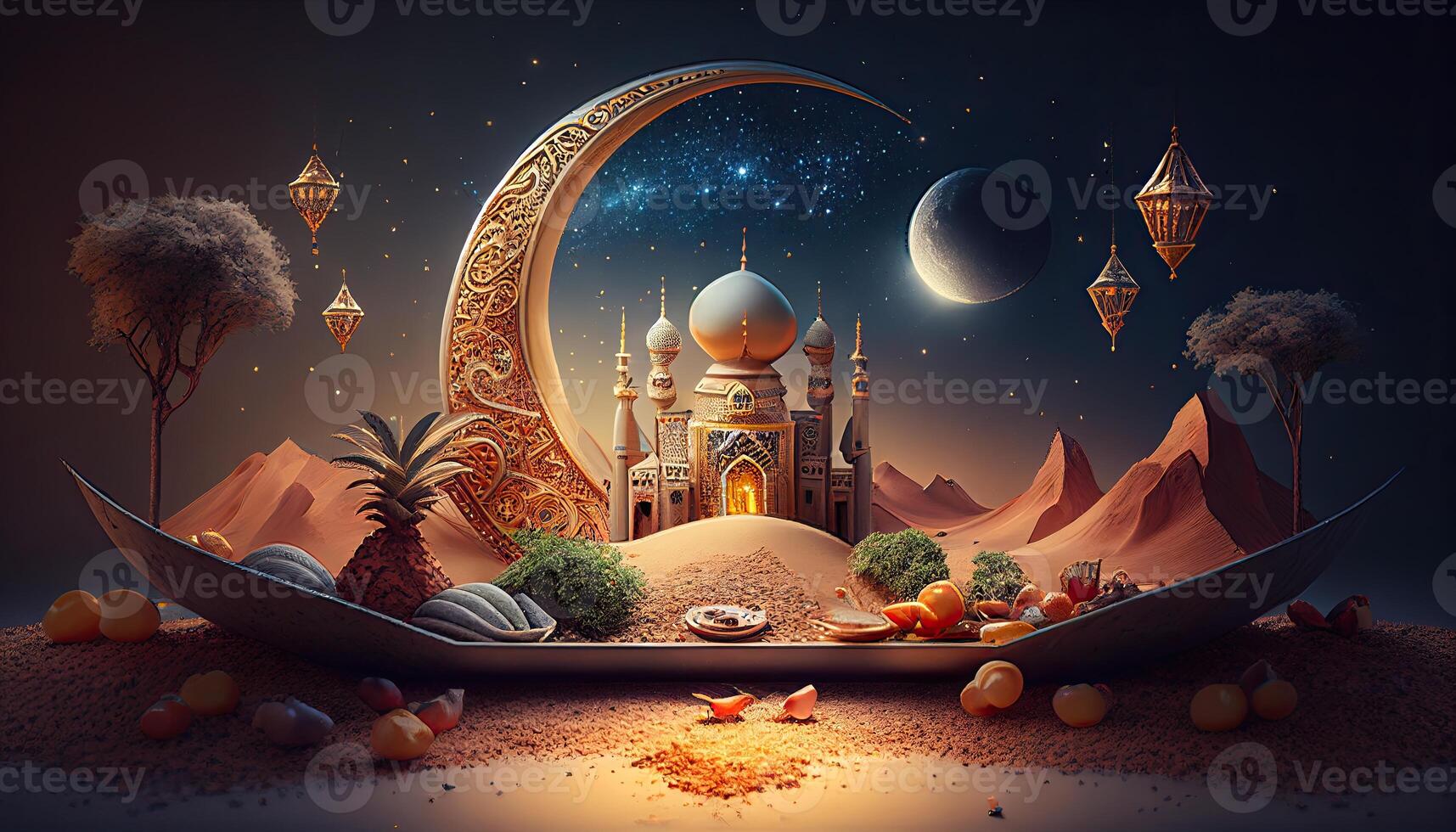 ramadan islam Semester religion illustration, generativ ai foto