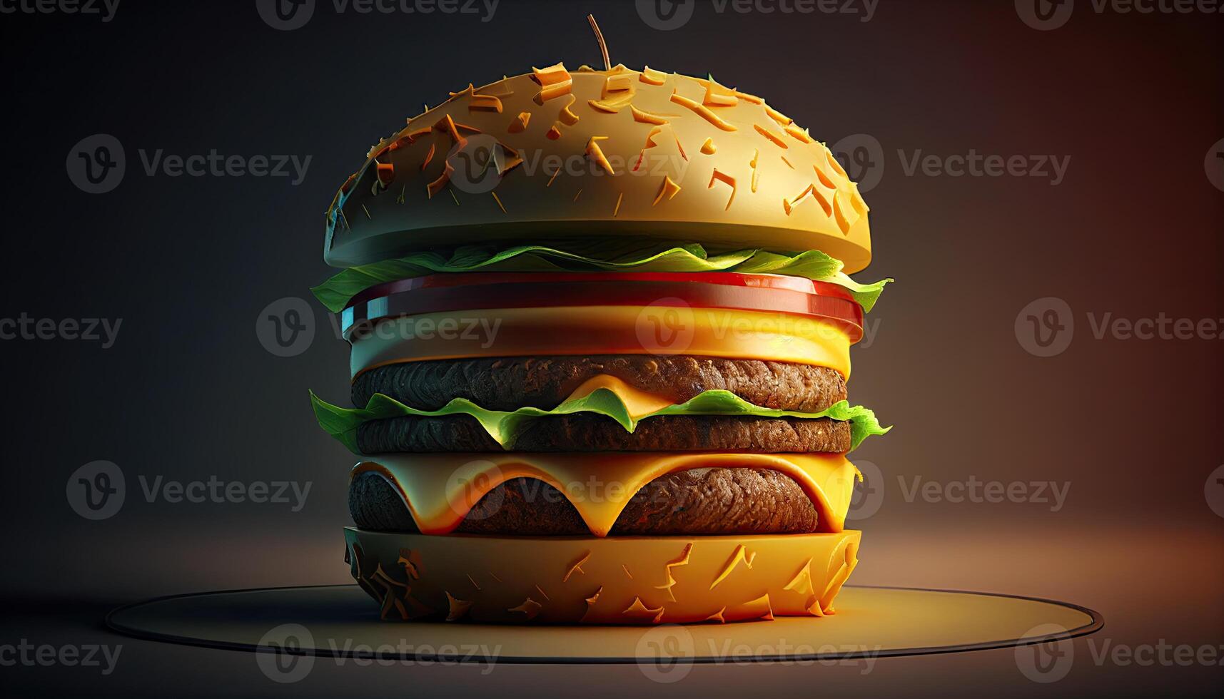 gott utsökt hamburgare, generativ ai illustration foto