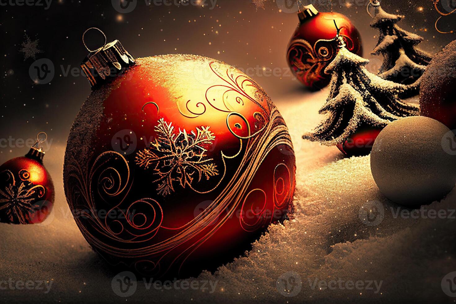ny år och glad jul Semester vinter- bakgrund. jul dekorationer, bakgrund med kopia Plats, generativ ai foto