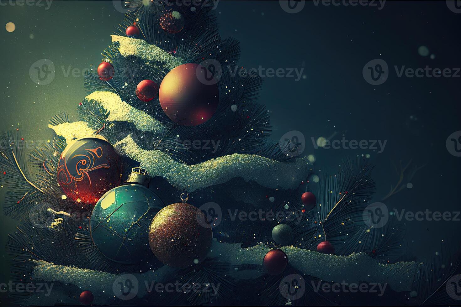 ny år och glad jul Semester vinter- bakgrund. jul dekorationer, bakgrund med kopia Plats, generativ ai foto
