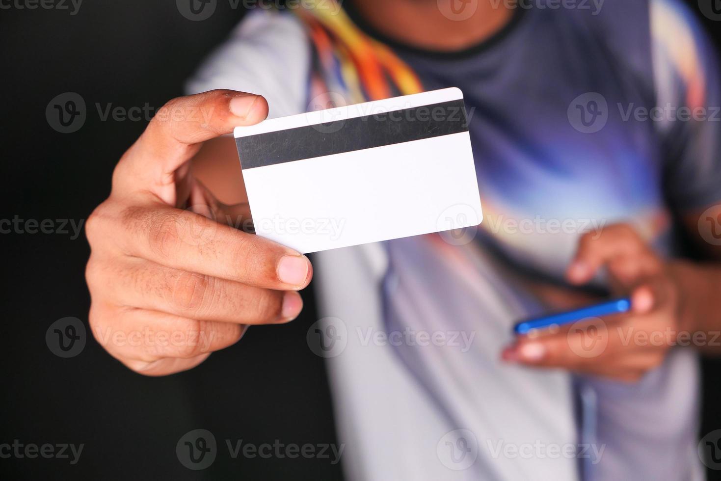 bak på ett kreditkort foto