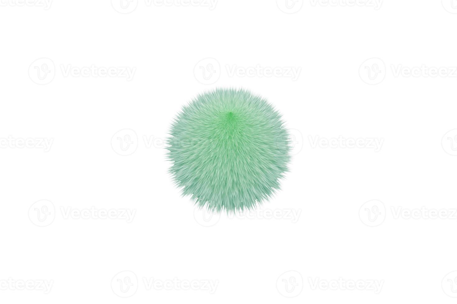 skön mjuk grön fluffig boll, isolerat på vit bakgrund foto