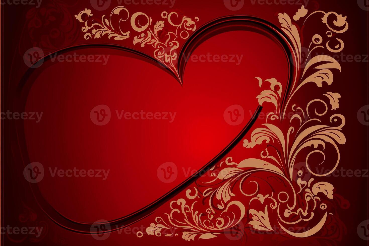 mönstrad röd hjärtan på röd bakgrund hjärtans dag. generativ ai foto