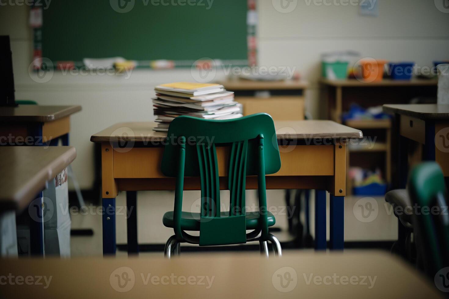 skola skrivbord för särskild autism barn inklusive utbildning generativ ai foto