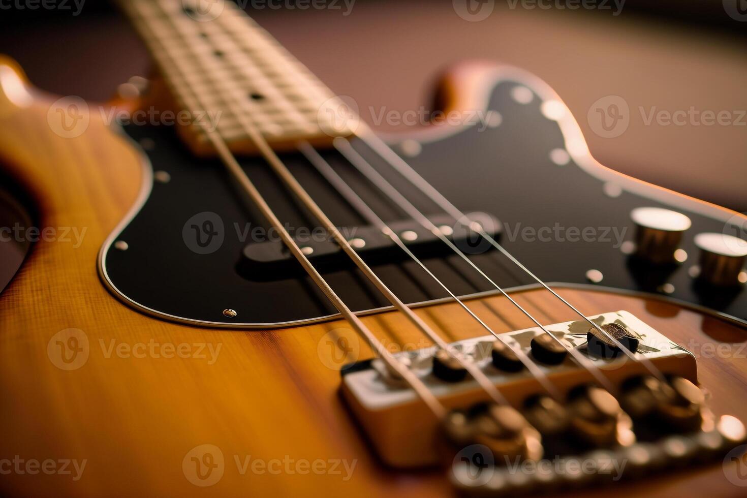 strängar brun elektrisk gitarr musikalisk instrument generativ ai foto