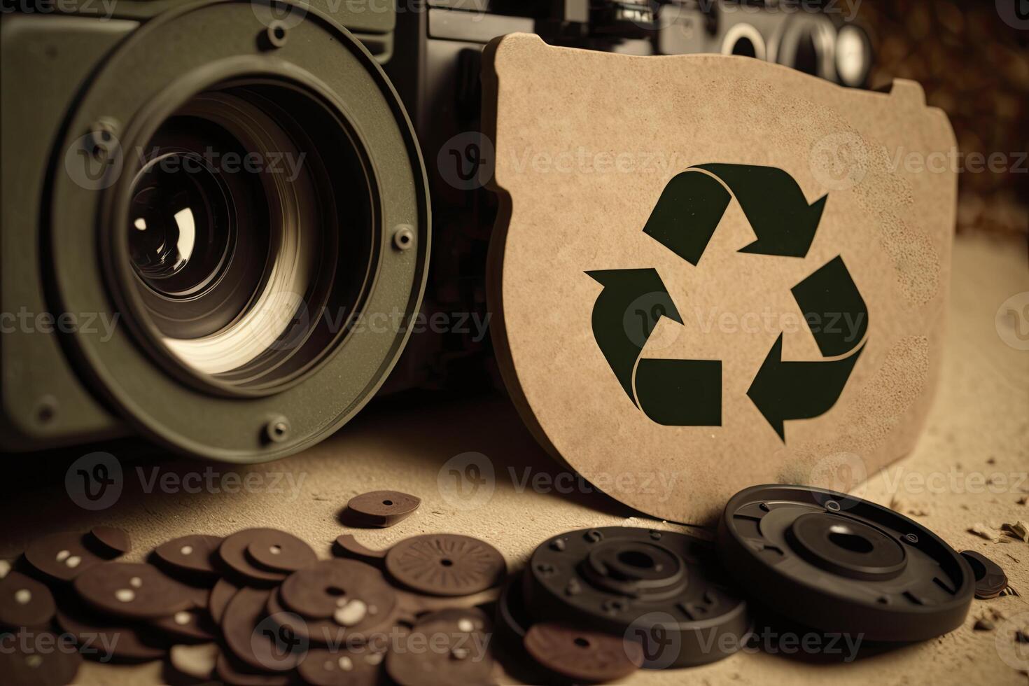 kameror tillverkad från återvunnet material. generativ ai foto