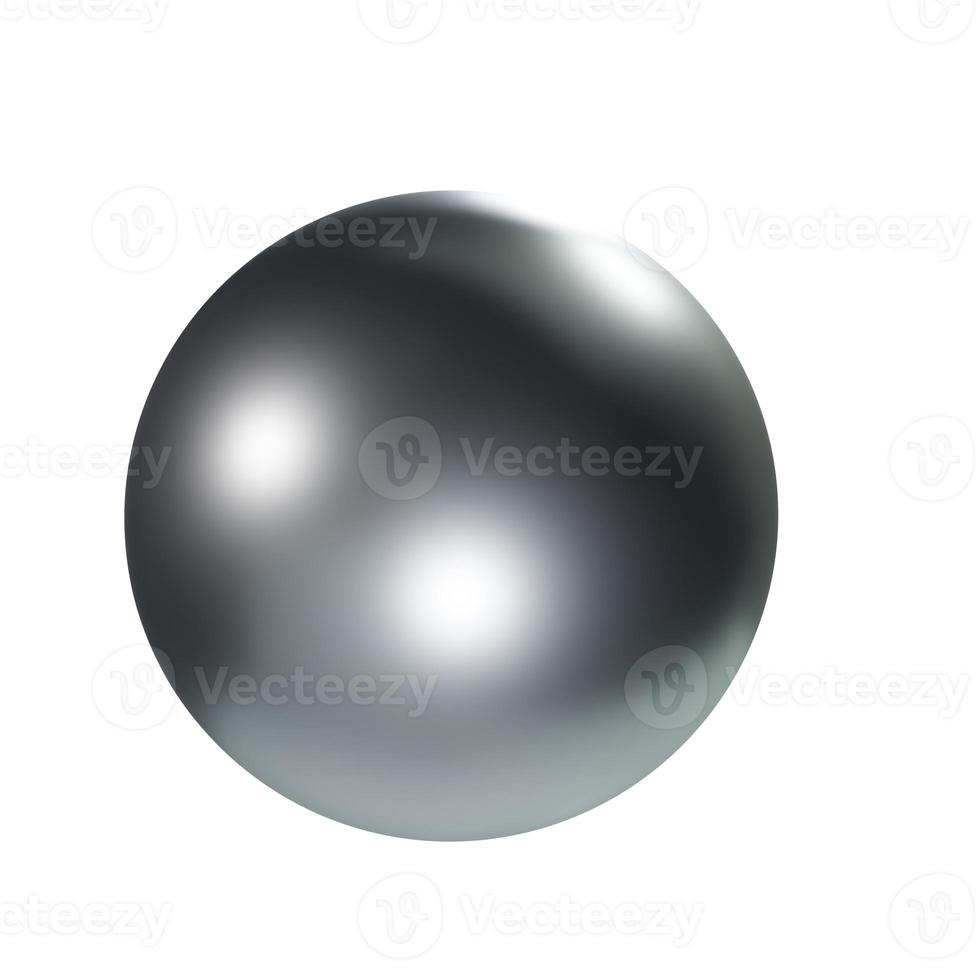 svart metall boll. 3d framställa. foto