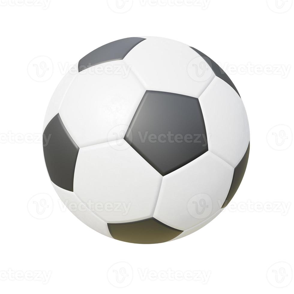 klassisk läder fotboll boll. 3d framställa. foto