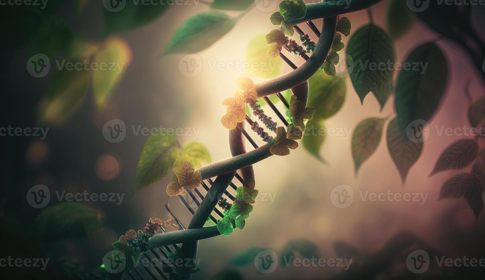 mänsklig dna gen grön natur begrepp foto