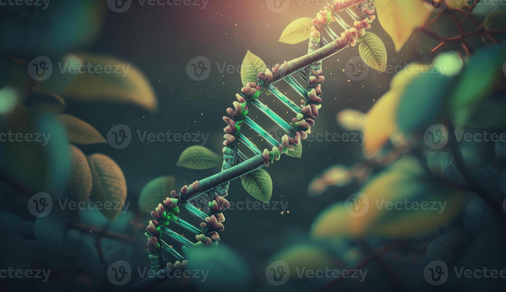 mänsklig dna gen grön natur begrepp foto