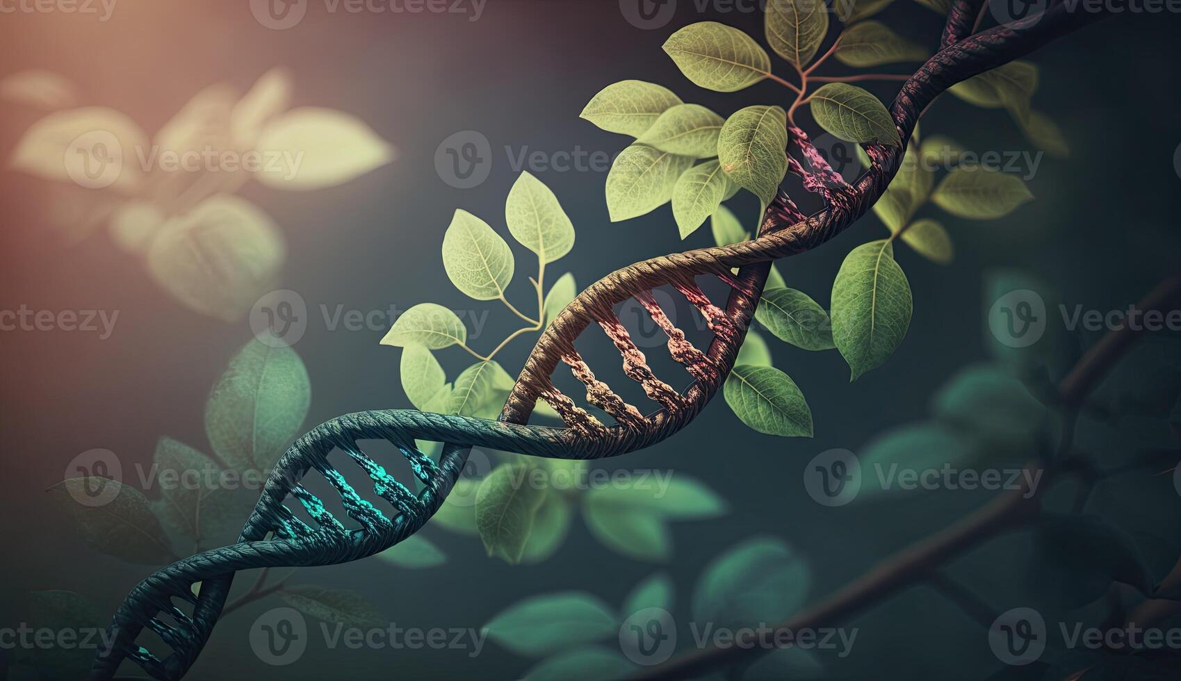 mänsklig dna gen grön natur begrepp foto