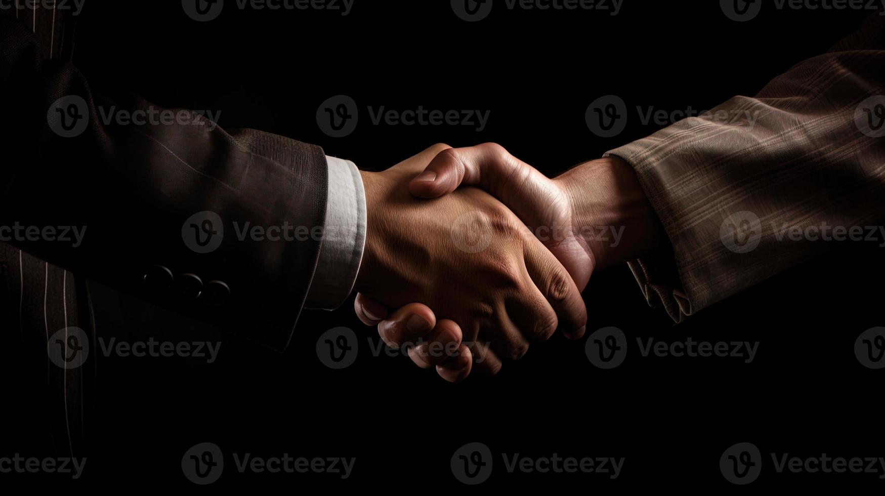 närbild bild av företag människor skakning händer på möte eller förhandling, handslag koncept, företag begrepp foto