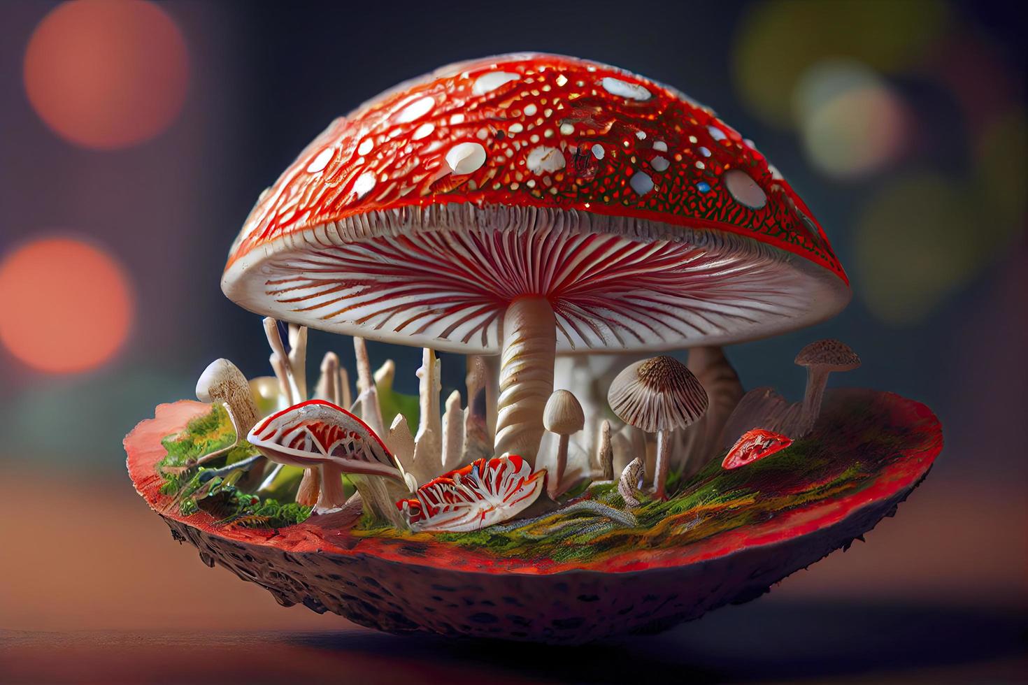 flyga agaric svamp som hjärtat foto