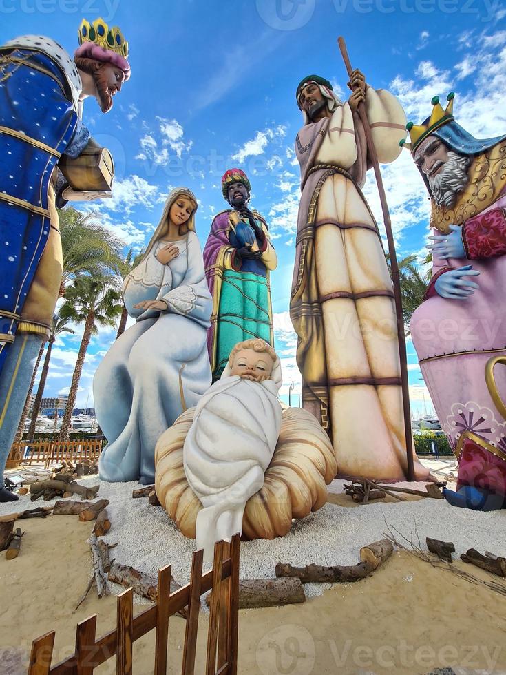 spaniens största nativity scen i alicante under de dag foto